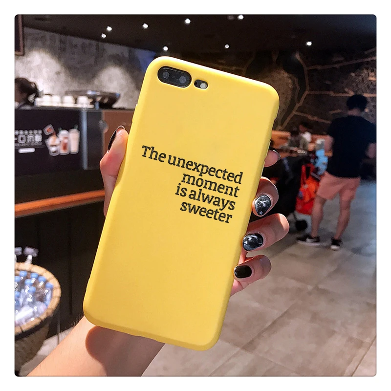 ТПУ карамельного цвета чехол для телефона iPhone 7 8 XS XR XSMAX неожиданный момент всегда