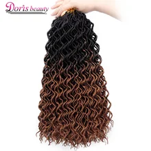 Doris beauty Goddess Faux locs CURLY, вязанные крючком косички, волосы, 24 корня, 18 дюймов, Омбре, синтетические дреды, волосы для наращивания для женщин