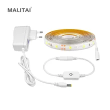 1 м 2 м 3 м 4 м 5 м затемнения светодиодный под Кухня шкаф светильник сенсорный выключатель Сенсор шкаф лампы Газа 110V 220V Питание