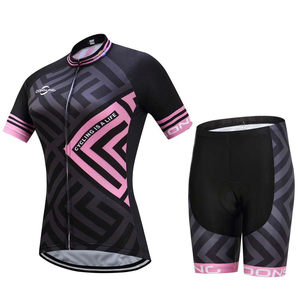 

DONSUNG Short Sleeve MTB Bike Cycling Clothing Women Bicycle Clothes Ropa Ciclismo 100% Polyester Cycling Jersey Sets Bike Wears