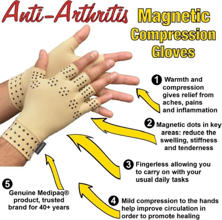 Anti Arthritis Hands Gloves Copper Therapy Compression Copper Gloves