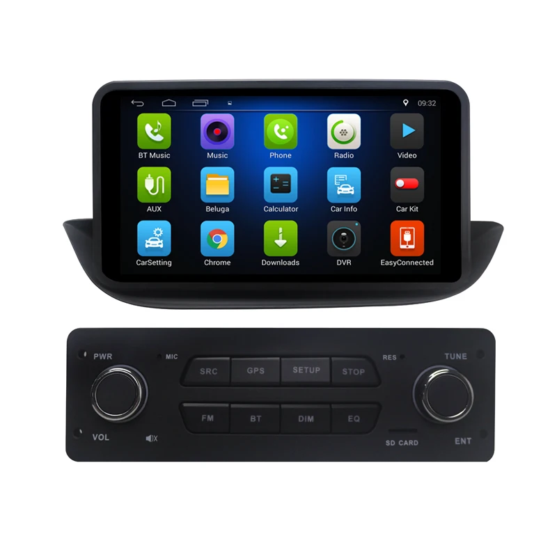 Top 9"android 8.1 car dvd 2 din multimedia player for Peugeot 308 2012 2011 tape recorder autoradio BT GPS OBD2 DVR CAMERA 3G WIFI 1