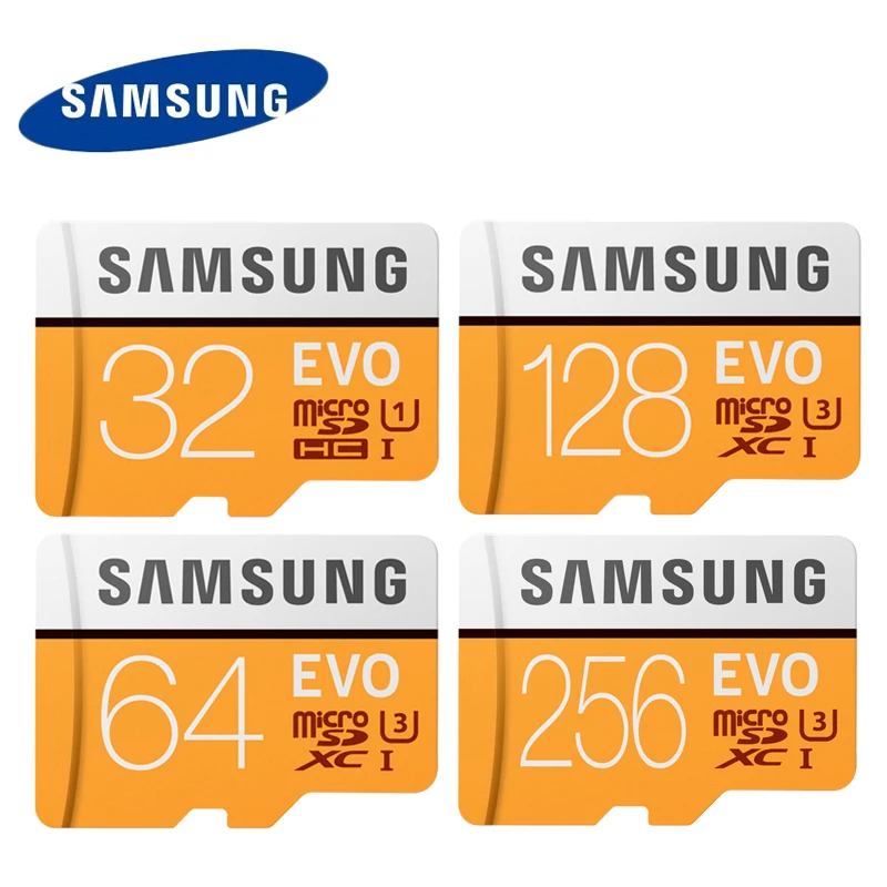 Карта памяти MicroSD SAMSUNG EVO micro SD Card 64 г 128 U3 в формате 4K UHD, Class10 UHS-I 100 МБ/с. SDXC карты флэш-памяти 32 Гб U1 FHD SDHC 95 МБ/с. TF карты