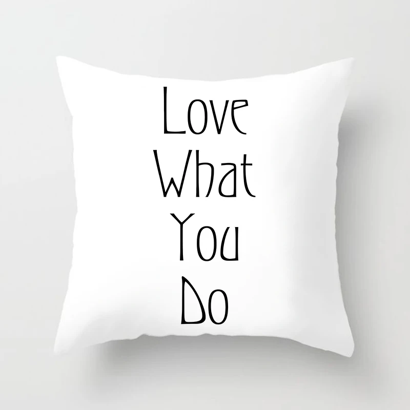 

Black and White words print pillow case 2019 new pillowcase home decorative pillow cover 45*45 cm Throw Pillowcase