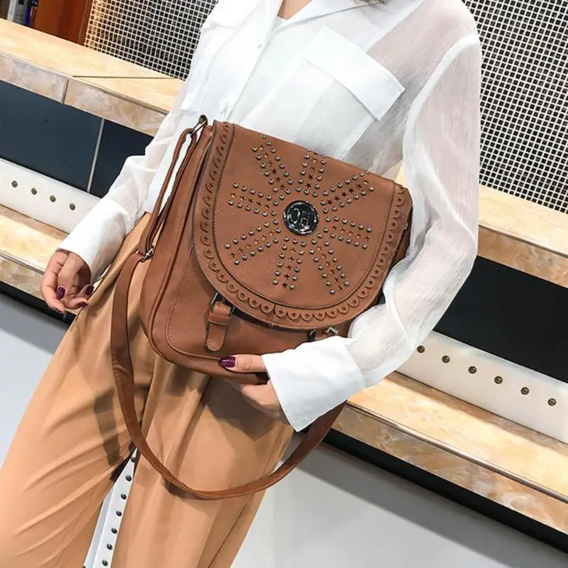 

2019 Hollow Design Women Messenger Bags PU Leather Shoulder Bag Female Crossbody Vintage Black Gray Color Handbag bolso Z70