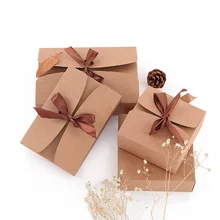 20 шт./лот, натуральная крафт-бумага, Подарочная коробка, коричневая лента, коробки для печенья, упаковка для сладостей, конфет, затяжек, коробка, подарочная коробка