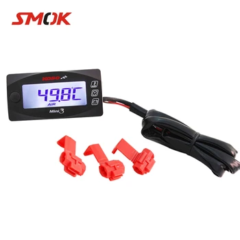 

SMOK For KOSO Universal Motorcycle Multi-Function Mini 3 Digital Air Temperature Thermometer Time Voltmeter Water Meter Gauge
