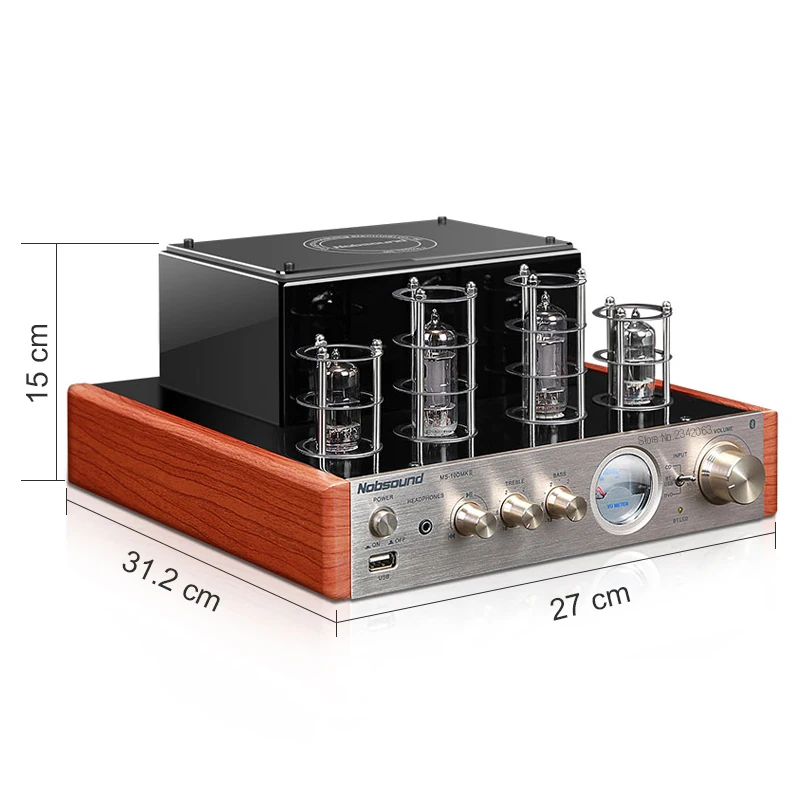 Nobsound MS 10D HiFi 2 0 домашняя аудиосистема Bluetooth Ламповый усилитель вход USB/BT/AUX 25 Вт + 6P1*2