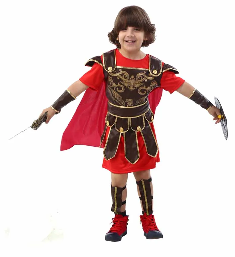 Детский костюм древнего римского принца спартанского воина на Хэллоуин, Костюм Принца, подарок на день рождения для мальчиков, нарядное платье, наряд