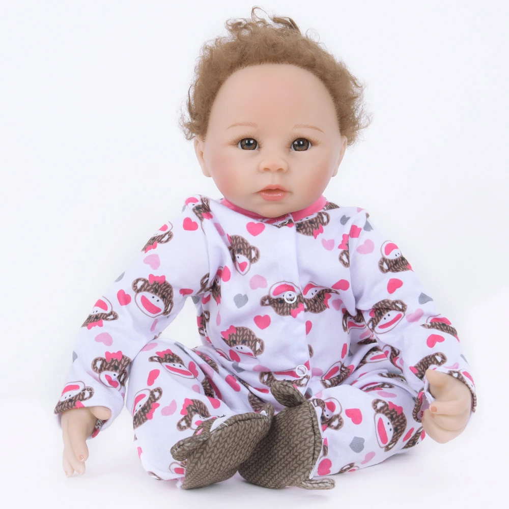 

New design 55cm Cloth Body Doll Reborn Baby 22" Birthday Gift Kid's Bedtime Playmate Early Education Toys Birthday Gift