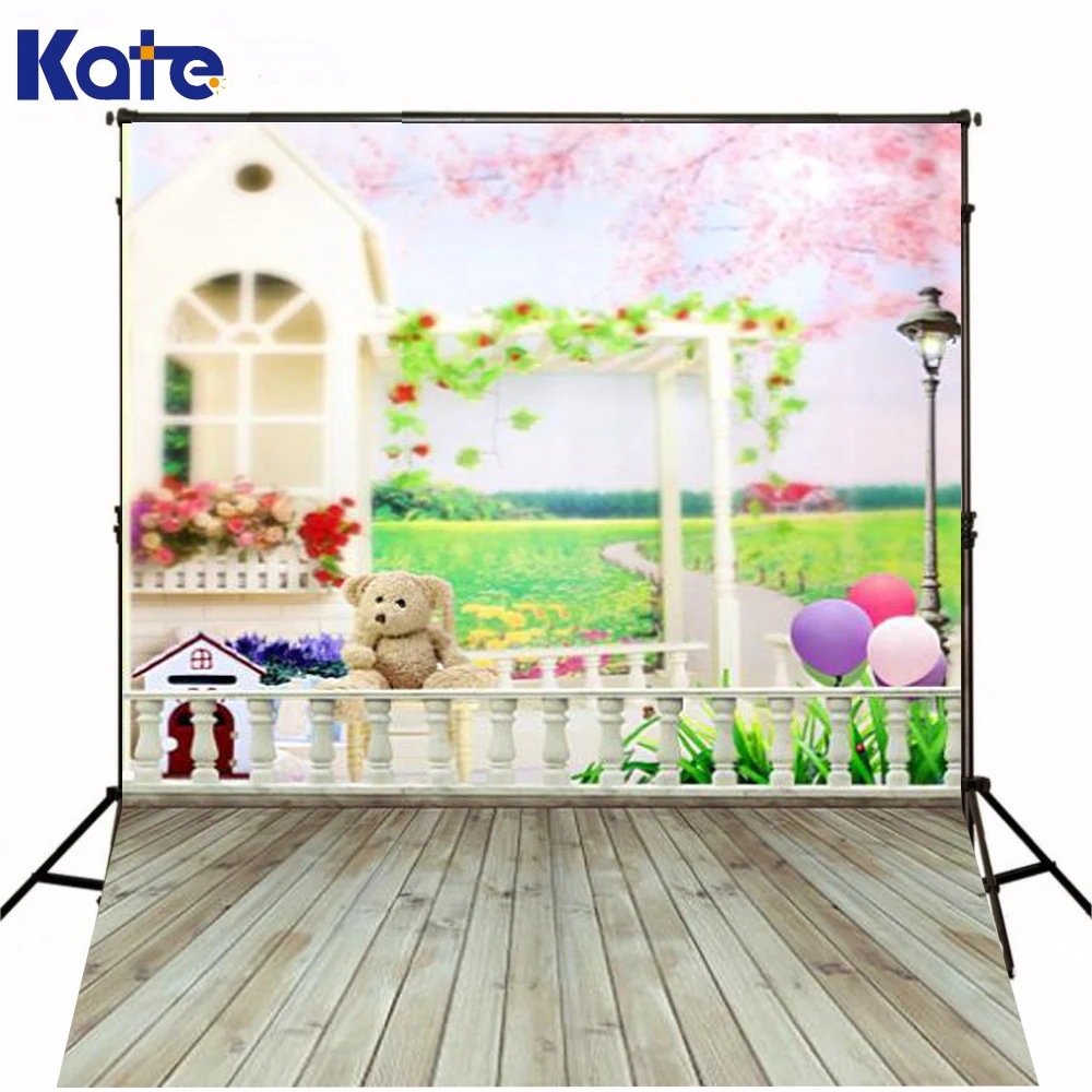 

200CM*150CM backgrounds Wooden bridges and people pergolas wooden dog house streetlights bal photography backdrops photo LK 1023