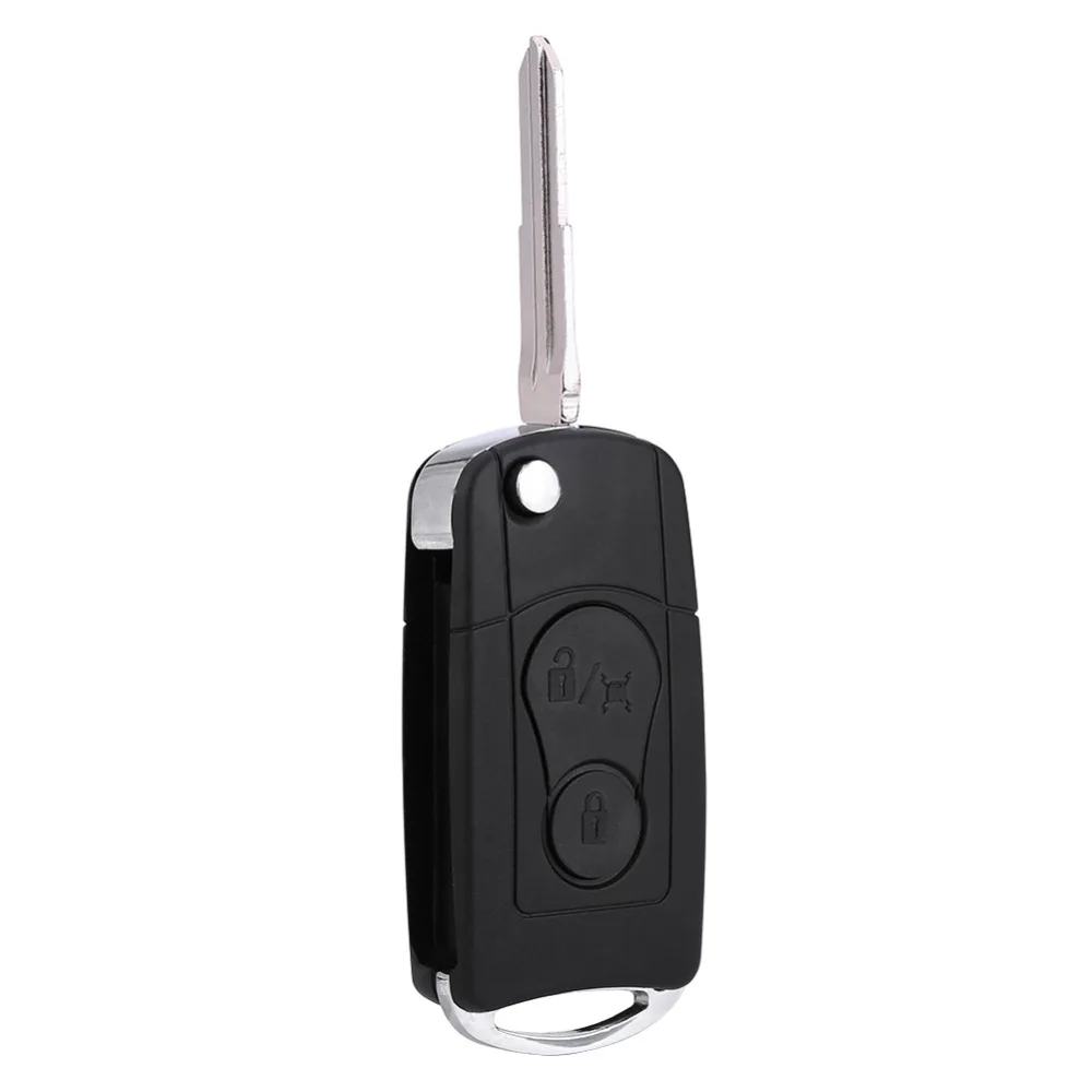 

Flip Folding Remote 2 Buttons Uncut Blade Car Key Fob Shell Case Replacement Cover Housing For Ssangyong Actyon Kyron Rexton