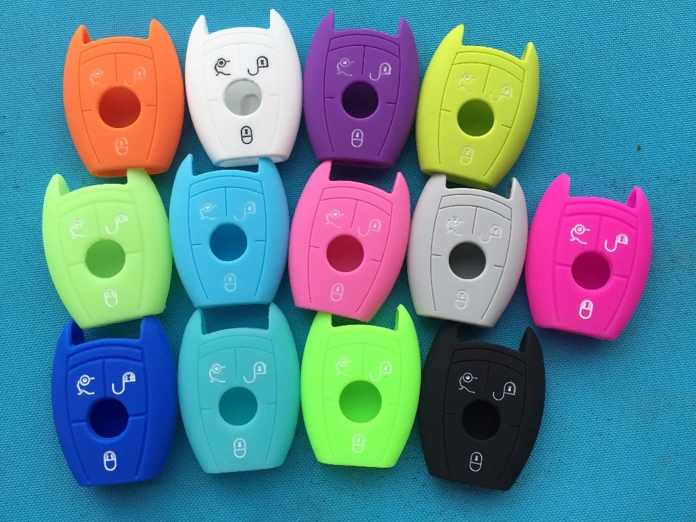 

3 Buttons Silicone Cover Case Shell Key Fob Bag For MERCEDES For BENZ C CL CLK E G GL M S SLK CLASS Remote Key Case