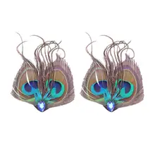 2 шт., заколки для волос с аллигатором, перо павлина, Ретро стиль, национальные заколки, аксессуары для волос, заколки для волос, заколки для женщин, девушек