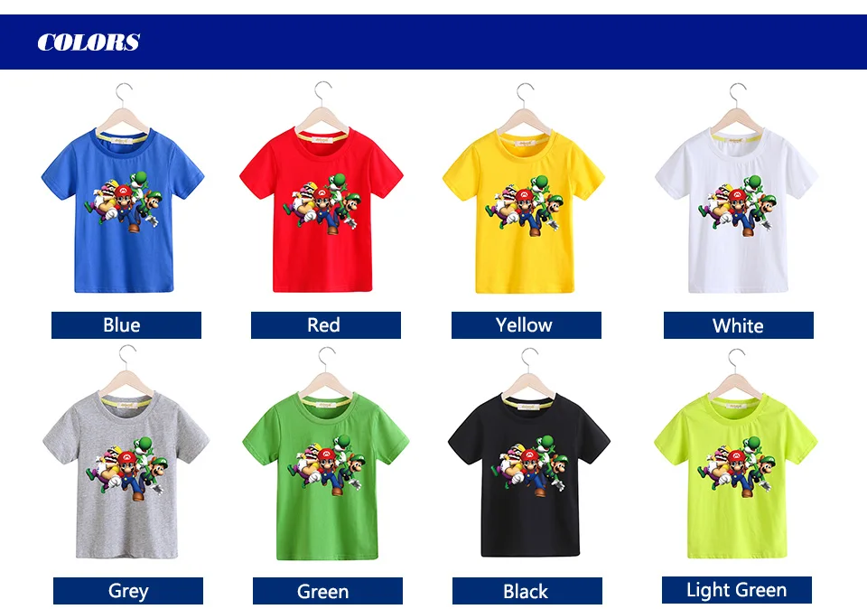 2018 Children Summer Short Sleeve 3D Cartoon Mario Print T-shirt For Boy Girls Tee Tops Clothes Kids O-Neck Tshirt Costume TX047 (3)