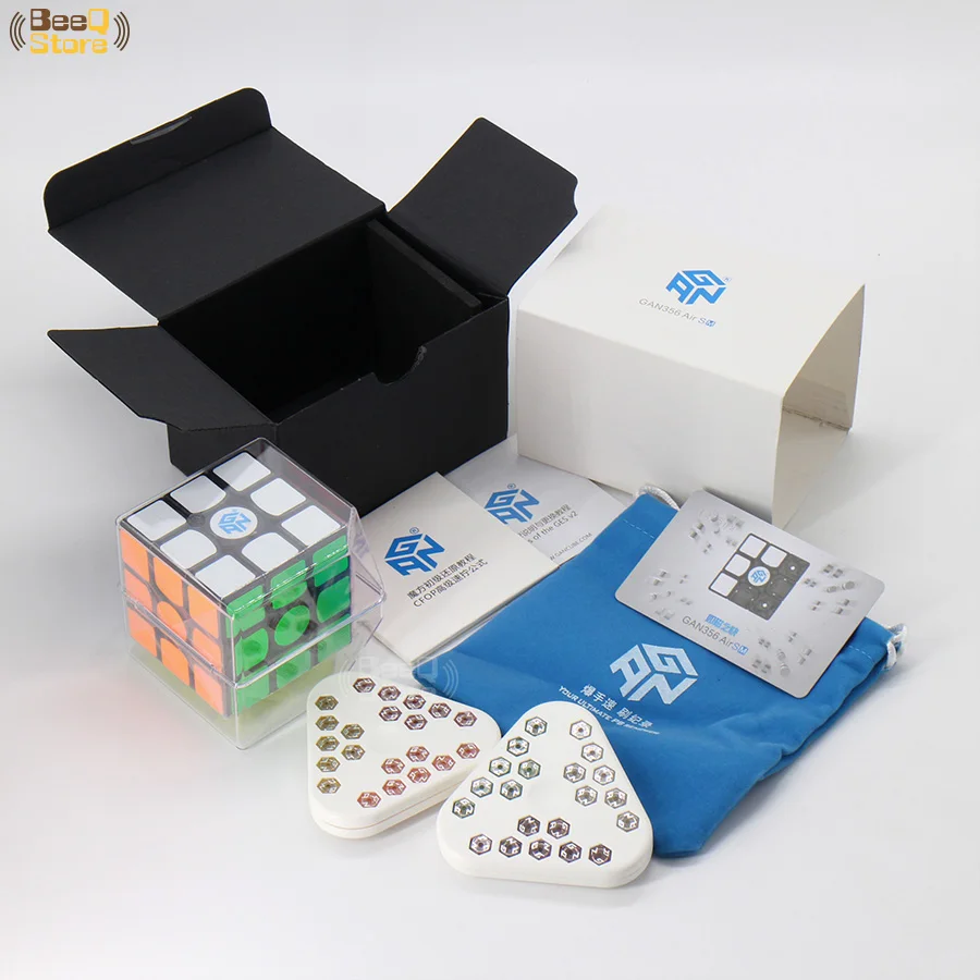 Магнитный магический куб GAN 356 Air SM 3x3x3 speed, профессиональная игрушка-головоломка для детей с магнитными подарочными наклейками