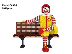 3980 шт PZX Мини building block герои мультфильмов кирпичи Donalds модель игрушки для детей подарки на день рождения Детские игрушки 8833