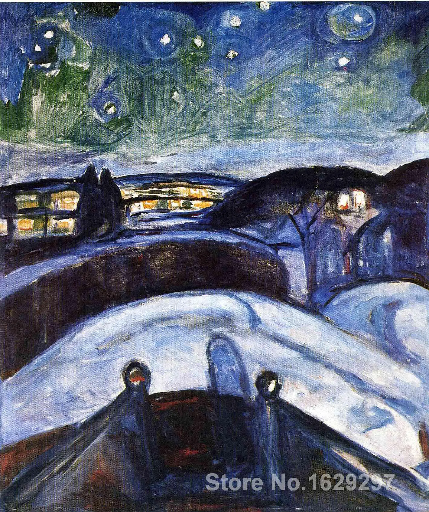 

Canvas Paintings for living room Starry Night Edvard Munch High quality Hand painted
