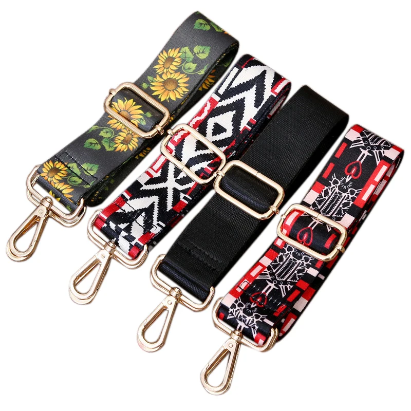 0 : Buy Female Canvas Striped Wide Shoulder Bag Strap You Replacement Flower ...