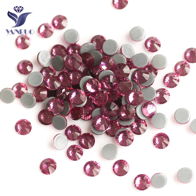 YANRUO 2058HF Rose Stones And Crystal Hot fix Crystals Dress Craft Iron on Rhinestones For Strass Clothes | Дом и сад