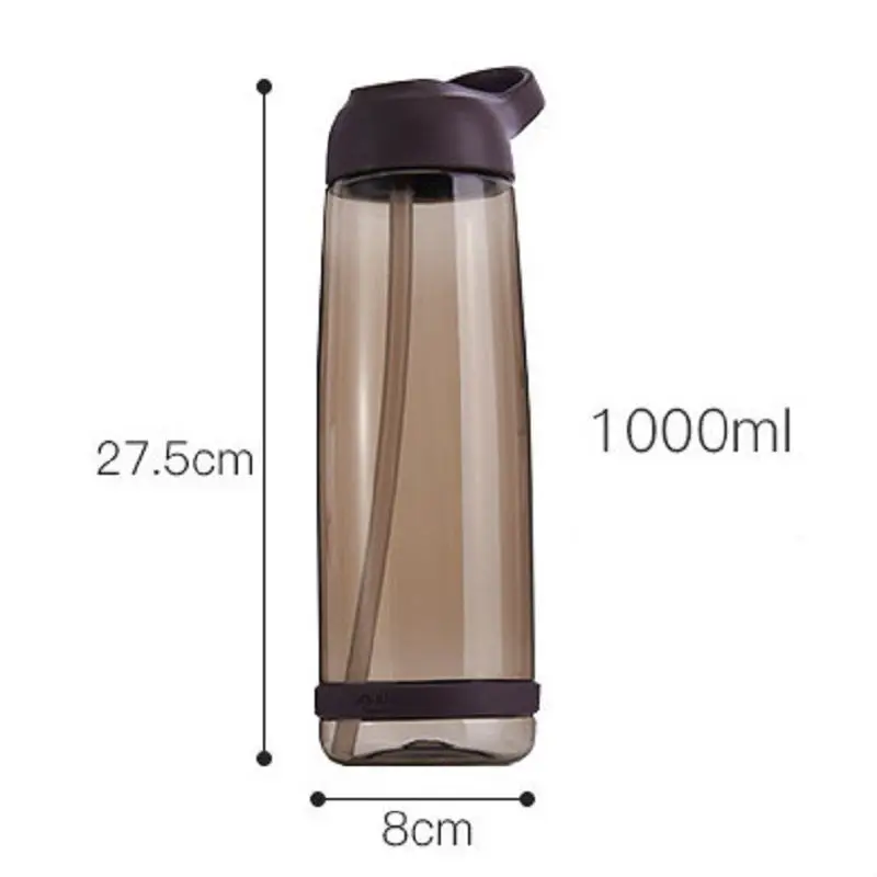 Большая емкость 1000 мл 850 500 my water bottle copo com canudo botle plastic bootle botella de agua спортивный