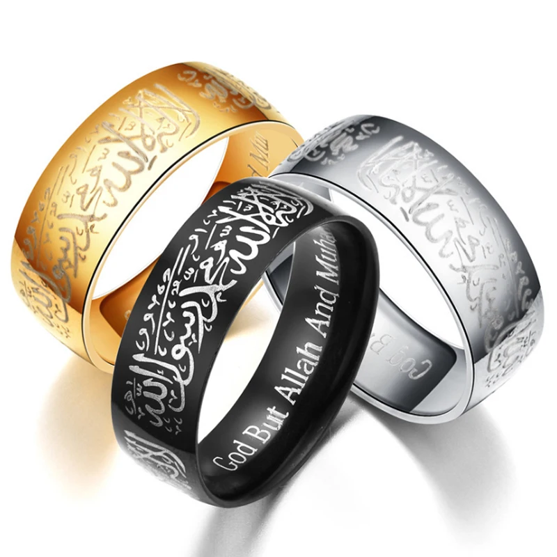 LNRRABC мусульманские украшения палец кольцо серебряные кольца оптом Писания модные религиозные Для мужчин мусульманских Для женщин кольцо ислам, Аллах для Мохаммеда