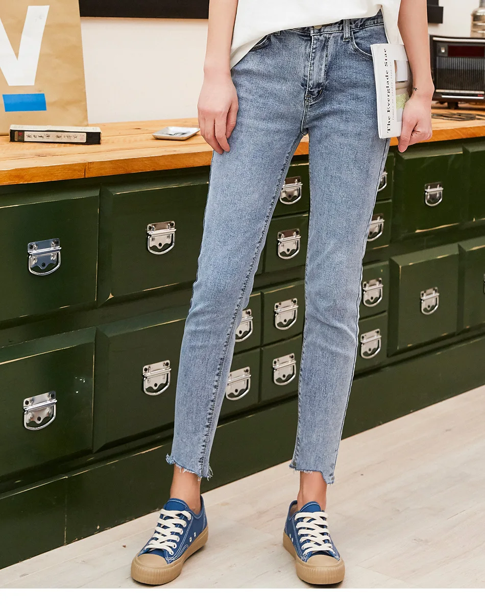 AOLI 2019 женские джинсы скинни пуш-ап прямые джинсы для подтяжки бедер тонкие винтажные Стрейчевые Леггинсы джинсовые повседневные штаны
