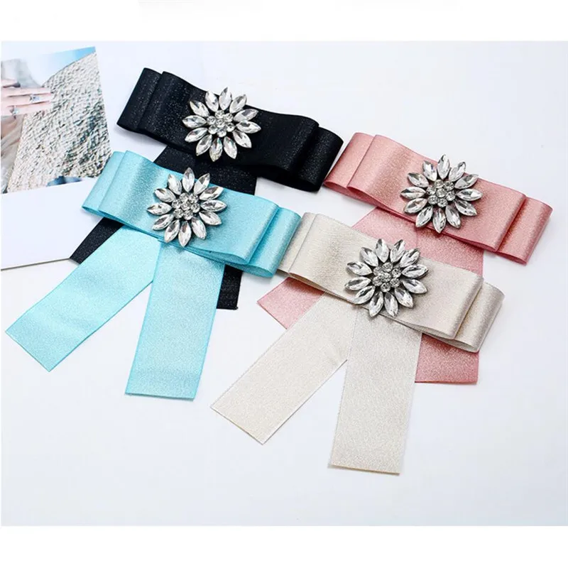 

Korea Handmade England Academy Solid Fabric Rhinestone Shirt Pin Neck Bow Tie Apparel Accessories Fashion Jewelry-CDNLB004F