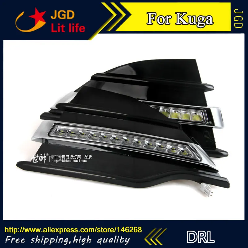 Free shipping ! 12V 6000k LED DRL Daytime running light for Ford Kuga