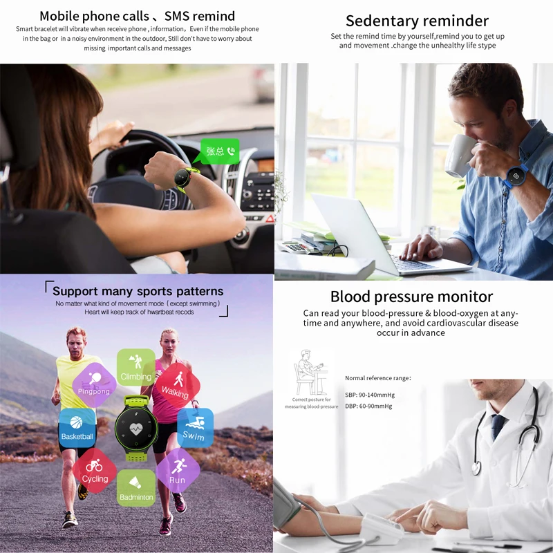  X2 Smart Watch IP68 Waterproof 4.0 Bluetooth 0.96 Inch Blood Pressure Tracker Heart Rate Sleep Monitor For Android IOS (19)