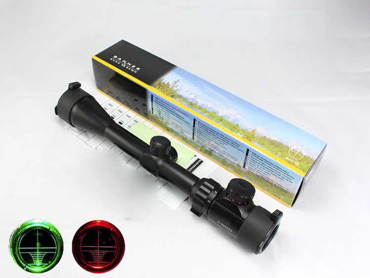 

Free shipping 3-9X40EG Hunting Scope Riflescope Red/Green Illuminated military Optic sight sniper Deer Riflescope Scope