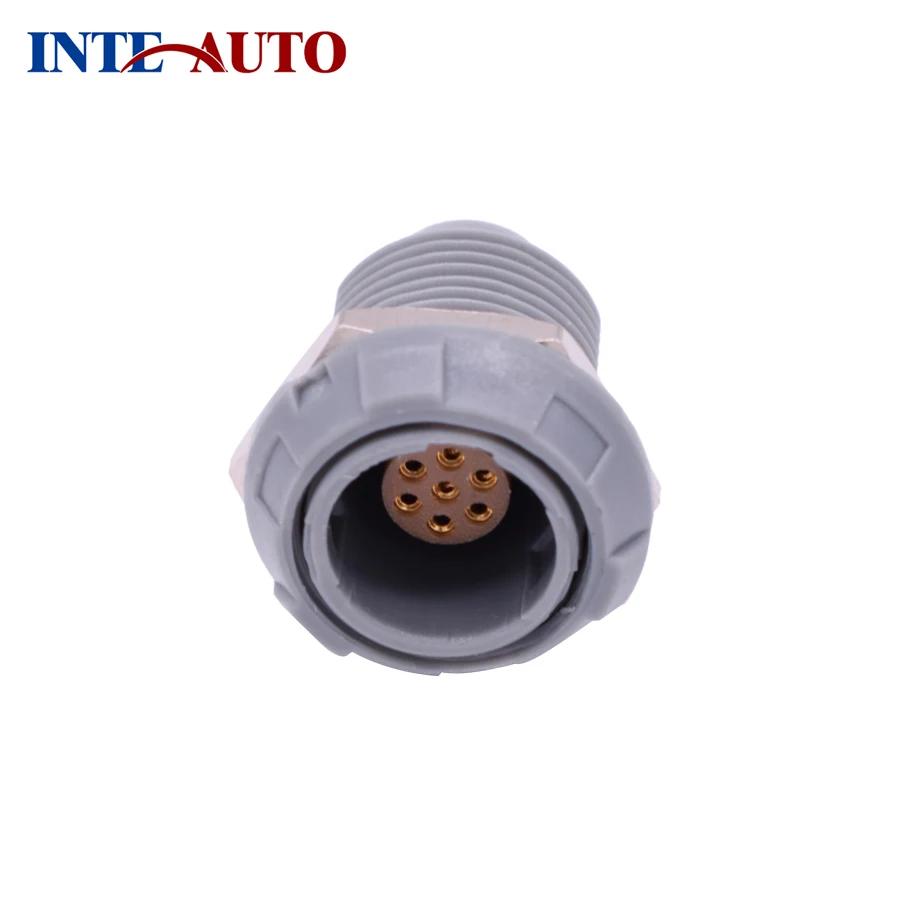 

Round plastic socket receptacle multi pins medical push pull self-locking circular connector, 7 pins PZKG.M0.7GL.LG