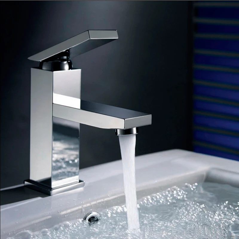 

Solid Brass Bathroom Sink Faucet, Chromed Mixer Single handle Single hole Surface Mounted basin mixer tap torneira torneiras