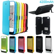 Ru US shipment 4200mAh Power pack cover bank Backup Battery Case For IPhone SE 5 5s 5c se with Tempered glass USB cable line