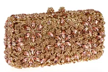 Deluxe Full Crystals Golden Color Plated Zinc Alloy Metal Women Evening font b Clutches b font