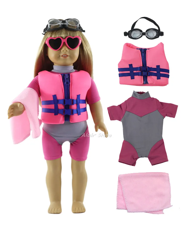 1 комплект фиолетовый костюм для дайвинга Одежда кукол 18 дюймов A45|doll clothes|outfit