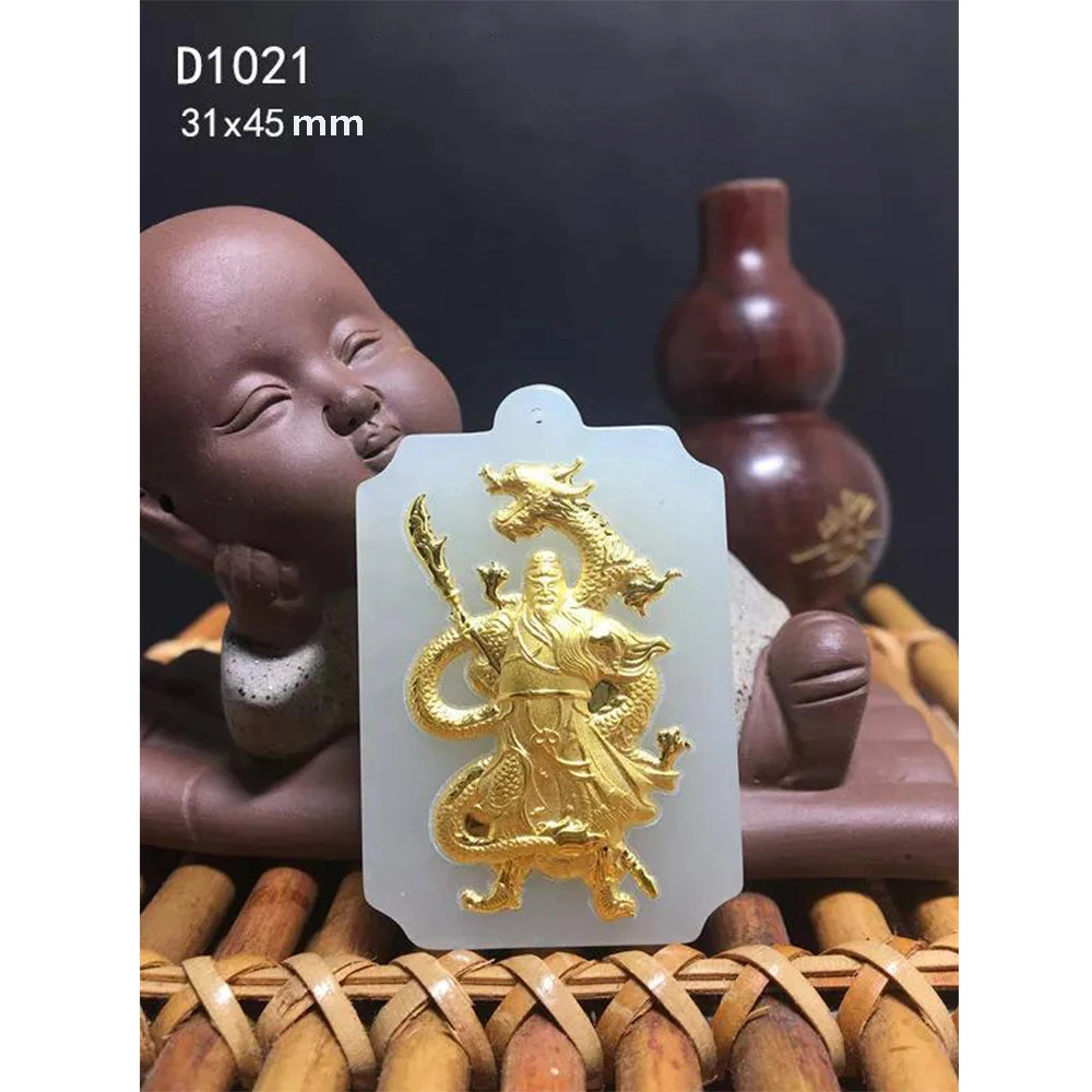 

Hetian Jade gold Pendant For Men Guan Yu Necklace Pendants Chinese Good Loyalty 2019 Best Gift For Family and friend