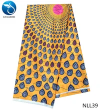 LIULANZHI Ankara prints fabric YELLOW color African satin fabric cheap price india silk fabrics 5 yard per lot NLL20-43 LIULANZHI Ankara prints fabric YELLOW color African satin fabric cheap price india silk fabrics 5 yard per lot NLL20-43