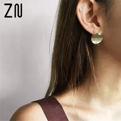 ZN новые модные блестящие геометрические украшения круглые серьги-гвоздики для женщин серьги вечерние