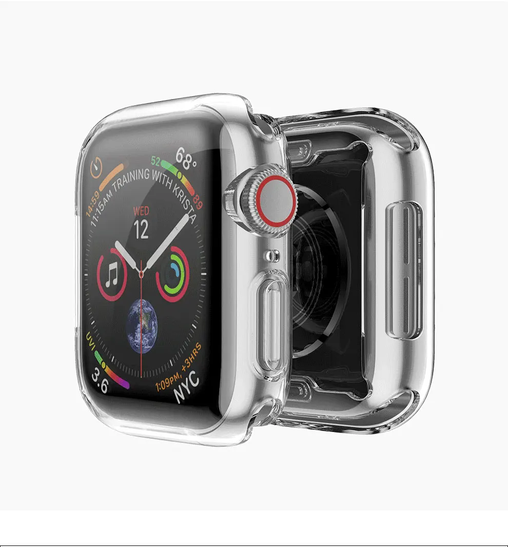 Защитный чехол для Apple Watch 5, 4, 3, 2, 1, ремешок из ТПУ, полный бампер Iwatch, ремешок 42 мм, 38 мм, 44 мм, 40 мм, аксессуары для часов