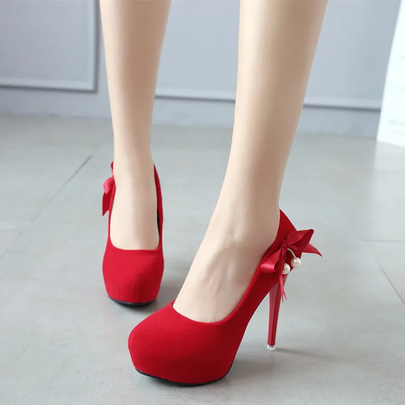 Small Fresh High Heels Teenage Girl 18 Year Old Girl Shoes With Round Head With Sweet -9790