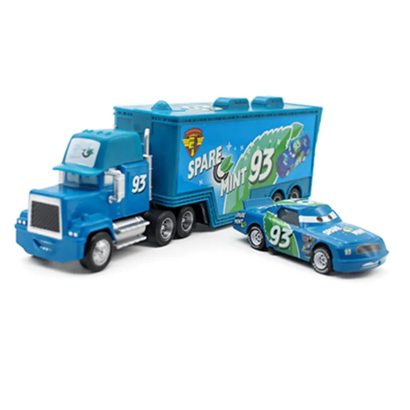 Дисней Pixar Cars Lightning McQueen 2 шт. No.93 запасной мятный Mack грузовик и гонщик
