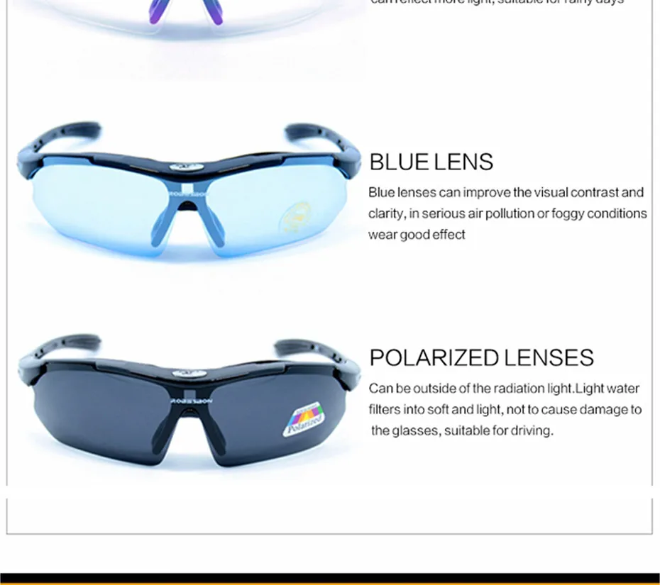 2020 Polarized Cycling Glasses 5 Len Men Running Fishing Sun Glasses UV Protect Mountain Road Bicycle MTB Sunglasses Eyewear