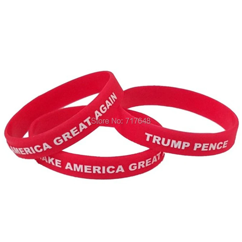 100 шт Trump Пенс сделать Америку Большой браслет силиконовые браслеты ePacket A