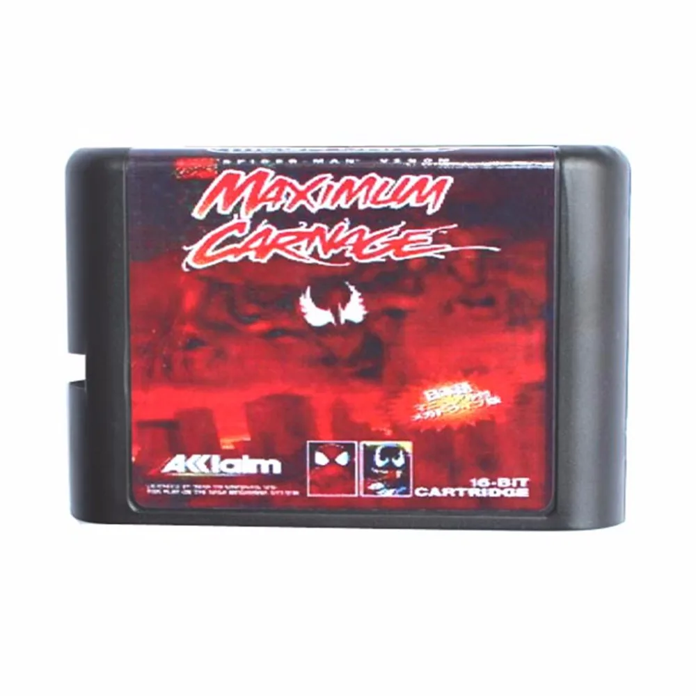Spider Man and Venom Maximum Carnage 16 Bit Mega Drive font b Game b font Card