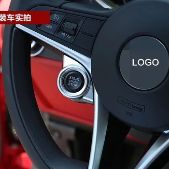 

ABS dedicated a key to for Alfa romeo Giulia Stelvio start button decorative circle ignition coils Car styling
