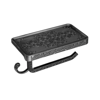 

Antique Engraving Space Aluminum Bathroom Paper Mobile Phone Holder With Shelf Bathroom Towel Rack Toilet Paper Tissue Box