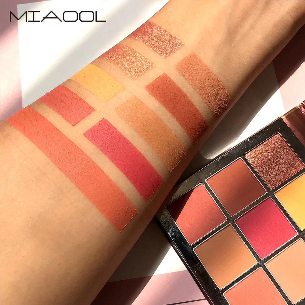 Miaool 9 цветов матовые мерцающие стойкие водостойкие тени для век Палитра