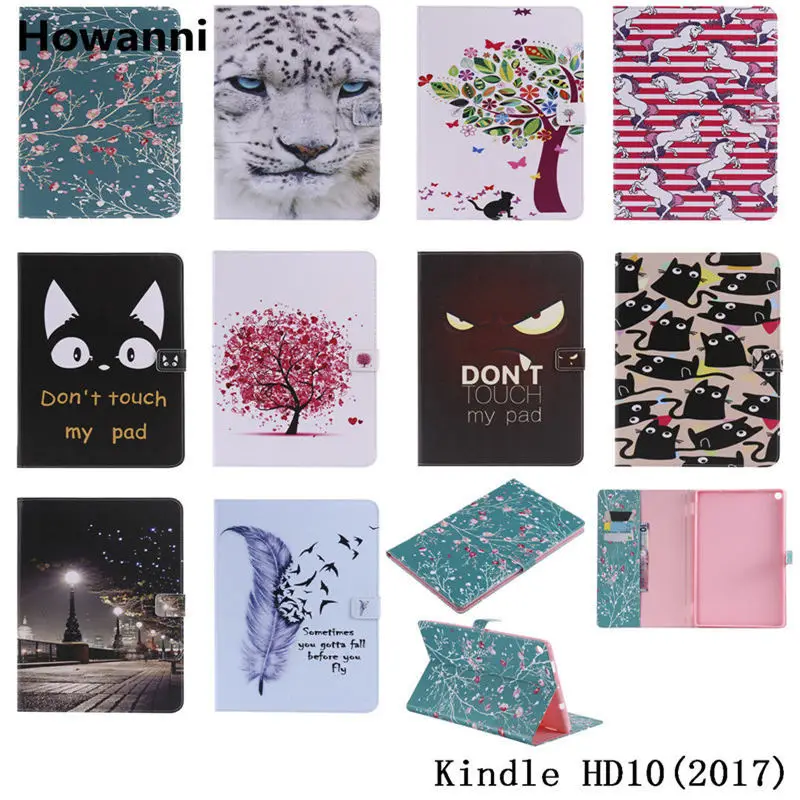 

Flip Case For Amazon Fire HD 10 Case 10.1" 2017 Colourful Stand Book Cover For Amazon Fire HD 10 (2017) Case Cover Phone Bag