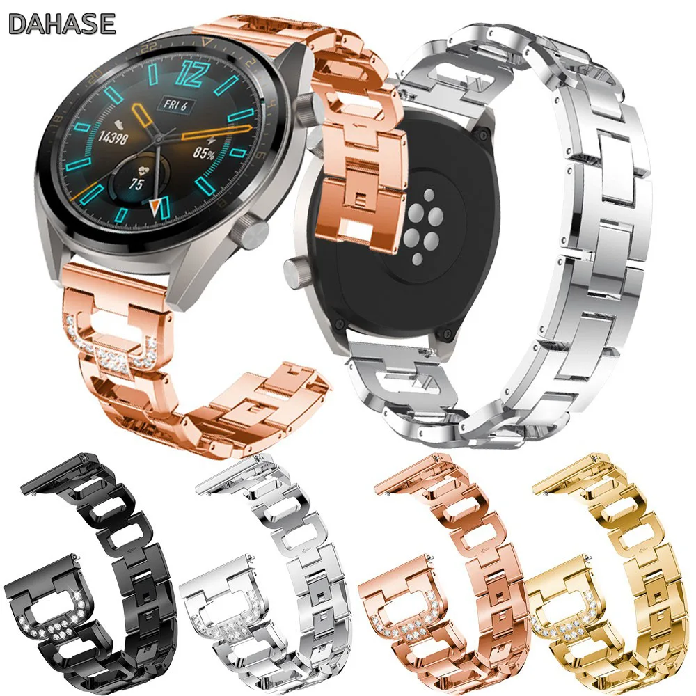 Ремешок из нержавеющей стали для часов Huawei Watch GT браслет Samsung Galaxy 46 мм Gear S3|Ремешки